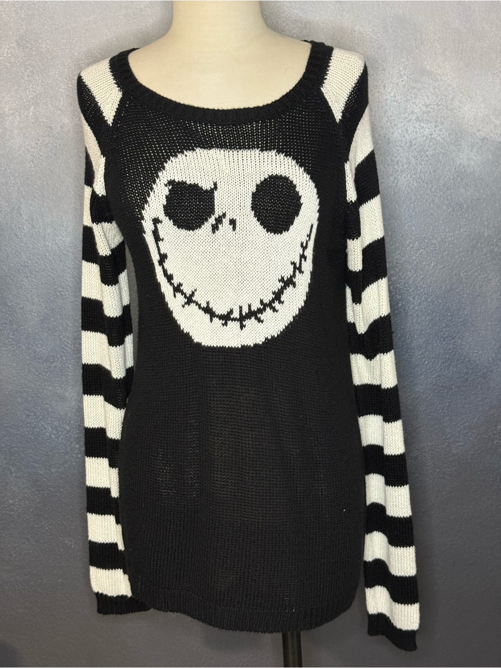 Disney Nightmare Before Christmas Jack SkellingtonSweater Women’s M Striped